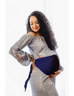 Bandeau de grossesse anti-ondes bleu marine 2