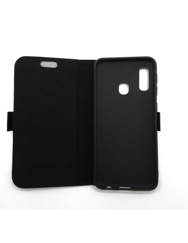 Anti-wave case for Samsung GALAXY A20e in black leather