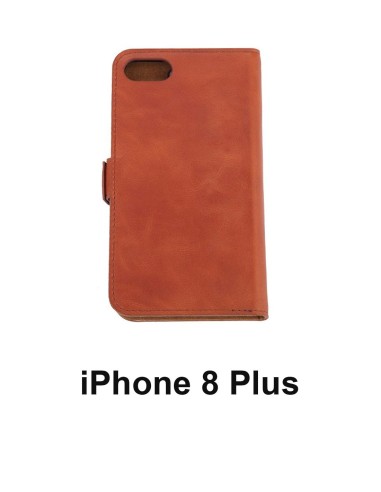 iPhone 8 Anti-wave case Plus tawny upper leather (book)