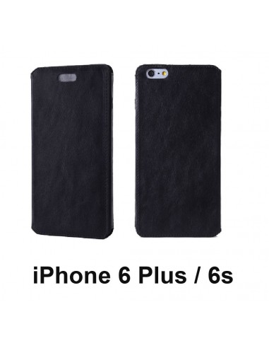 iPhone 6 Plus / 6s Plus Caixa anti-onda Mais couro top preto (livro)