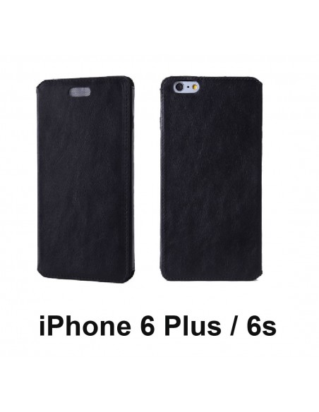 iPhone 6 Plus / 6s Plus Anti-wave case Plus black top leather (book)