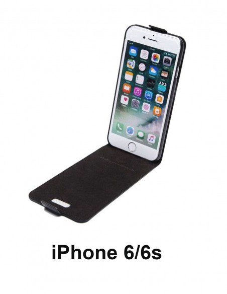 iPhone 6/6s black top leather anti-wave case (up-down)