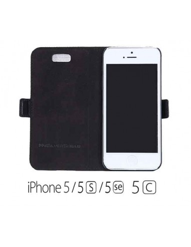 Etui anti-ondes iPhone 5 / 5s / SE / 5c cuir supérieur noir (book)