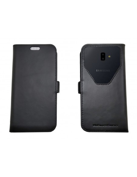 Anti-radiation case compatible with SAMSUNG J6 PLUS black leather