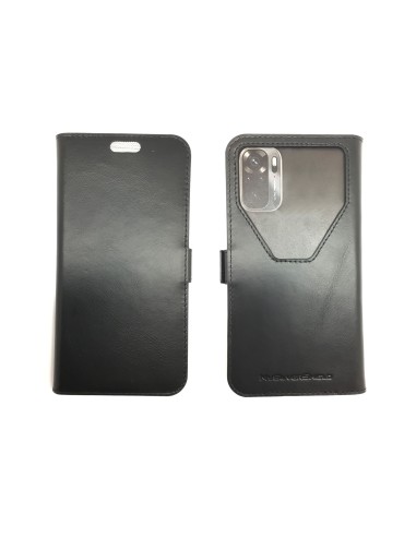 Custodia anti-onde in pelle nera per XIAOMI REDMI NOTE 10S