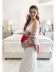 Red anti-emf pregnancy headband 2