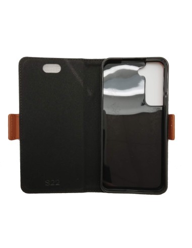 Funda anti-radiación de piel negra para Samsung Galaxy S22