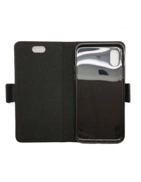Custodia in pelle anti-radiazioni per Apple iPhone X / XS in pelle colore nero