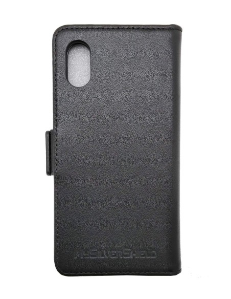 Custodia in pelle anti-radiazioni per Apple iPhone X / XS in pelle colore nero