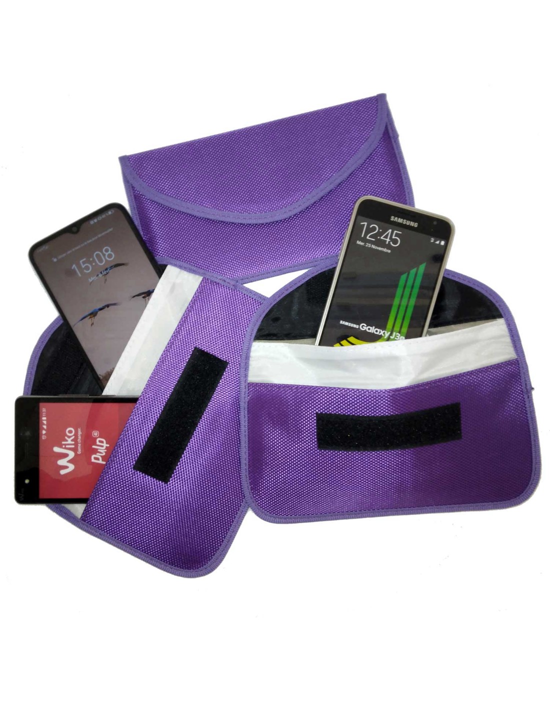 Faraday pouch medium model (purple fabric)