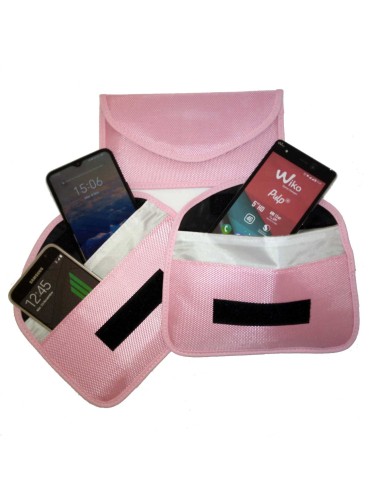 Medium model Faraday anti-radiation pouch (pink fabric)