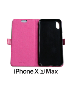 Custodia anti-radiazioni per iPhone XS Max in pelle premium, rosa (a libro)