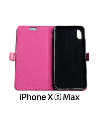 iPhone XS Max top couro rosa (livro) anti-onda caso