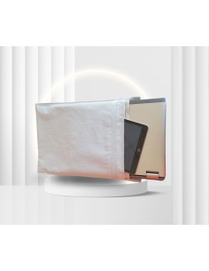 Pochette Faraday en tissu gris-beige grande