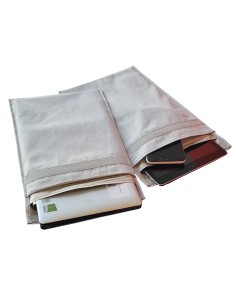 Grande sacchetto di Faraday in tessuto grigio 31x24 cm