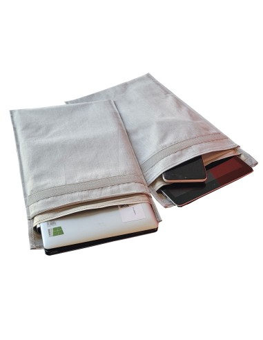 Grande sacchetto di Faraday in tessuto grigio 31x24 cm