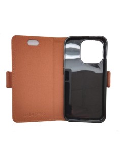 Etui couleur fauve anti-ondes en cuir pour Apple iPhone 16 Pro 2