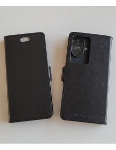 Custodia anti-onda per iPhone 16 plus in pelle nera