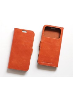 Funda anti-radiación de cuero color avellana para iPhone 17 Pro Max – Elegancia y protección