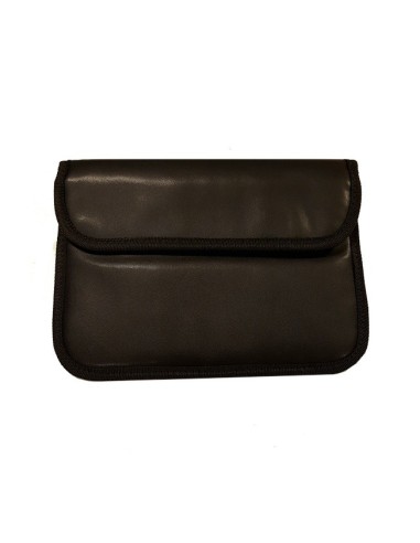 Pochette Faraday grand modèle noir cuir