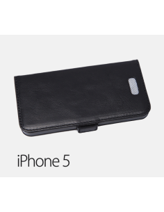 Etui anti-ondes iPhone 5 / 5s / SE / 5c cuir supérieur noir (book) 2