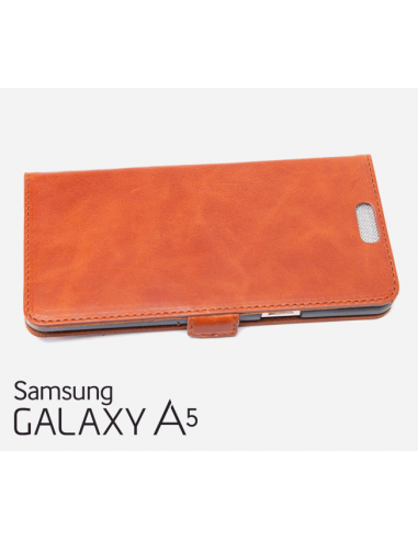 Etui anti-ondes en cuir pour Samsung Galaxy A5 2016 couleur fauve