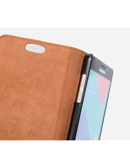 Custodia in pelle anti-radiazioni per Samsung Galaxy A5 2016 in colore marrone chiaro