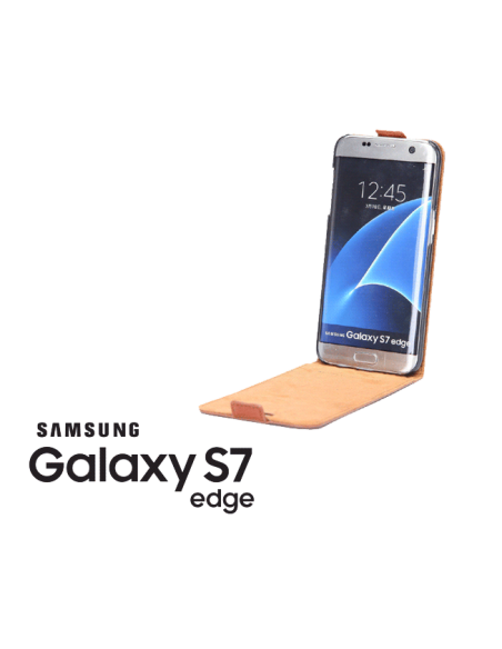 Etui anti-ondes Samsung Galaxy S7 Edge cuir supérieur fauve (up&down)