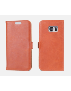 Etui anti-ondes Samsung Galaxy S7 Edge cuir supérieur fauve (book) 2