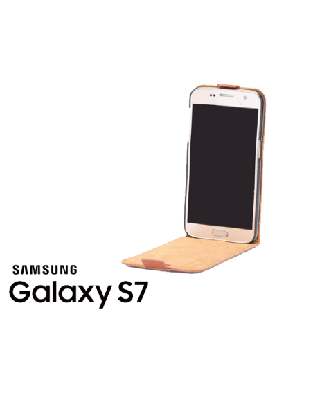 Etui anti-ondes Samsung Galaxy S7 cuir supérieur fauve (up&down)
