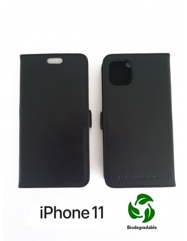Black upper leather iphone 11 anti-wave case (biodegradable)
