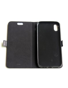 Funda anti-onda de cuero superior de color negro iPhone XR (libro) 2