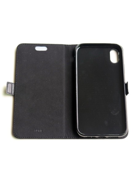 Custodia anti-radiazioni in pelle nera per Apple iPhone XR