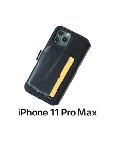 ETUI ANTI-ONDES IPHONE 11 PRO MAX CUIR SUPÉRIEUR NOIR (PORTE-CARTE)