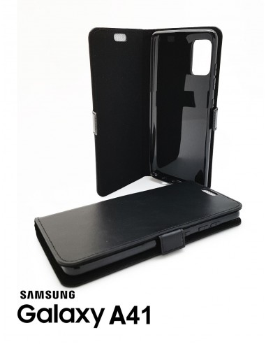 Samsung Galaxy A41 preto top couro anti-onda caso