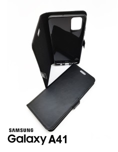 Etui anti-ondes Samsung Galaxy A41 cuir supérieur noir 2